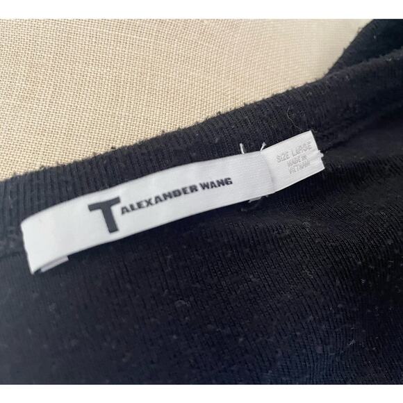 T Alexander Wang Black Laser Cut Stretch Sleeveless Tank Top Size Medium - Picture 6 of 7